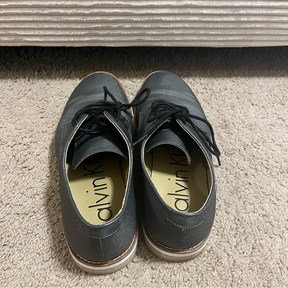 Calvin Klein Men's Charcoal Lace-Up Oxfords - Picture 3 of 6